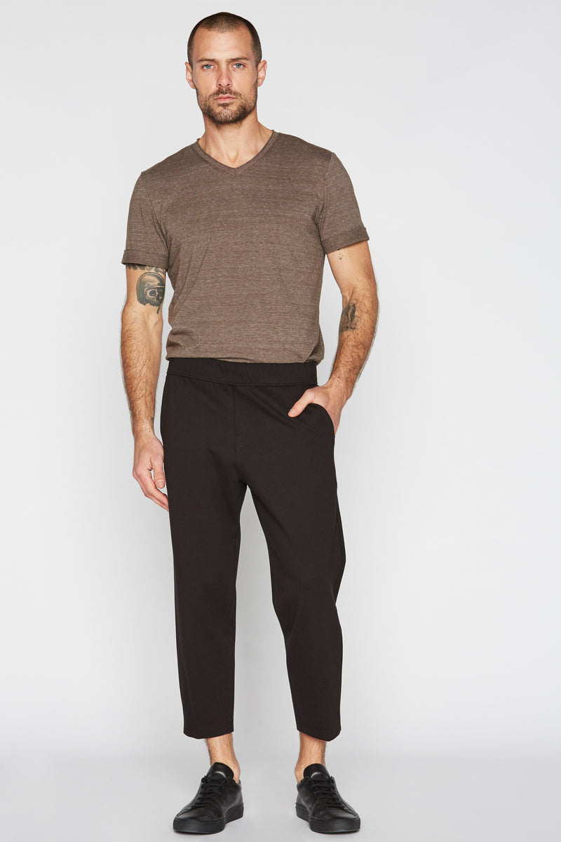 Men's Performance Ponte Cut Off Pant — Black