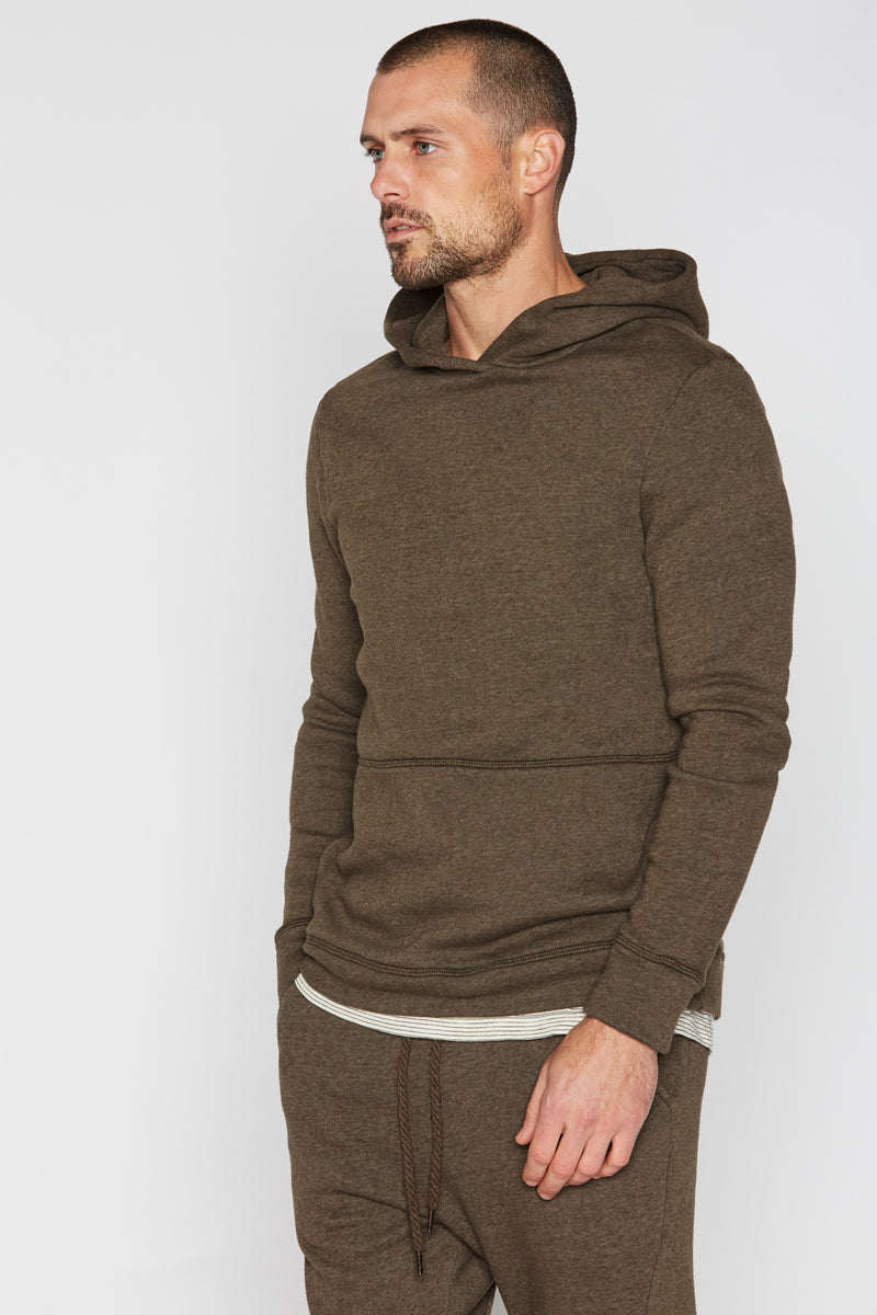Men's French Terry Pullover Hoodie — Brown