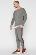 Men's French Terry Stripe Side Cut Off Pant - view 2