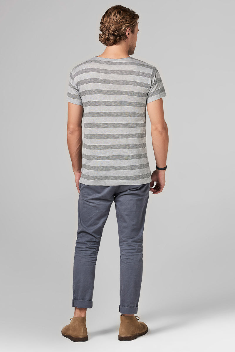 MEN'S POCKET SAILOR CREW NECK TEE - RETRO STRIPE