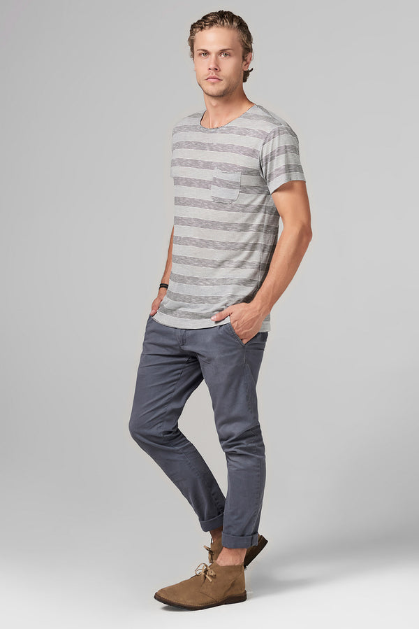 MEN'S POCKET SAILOR CREW NECK TEE - RETRO STRIPE