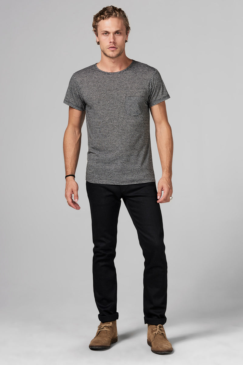 Men's Pocket Sailor Crew Neck Tee - Thin Stripe