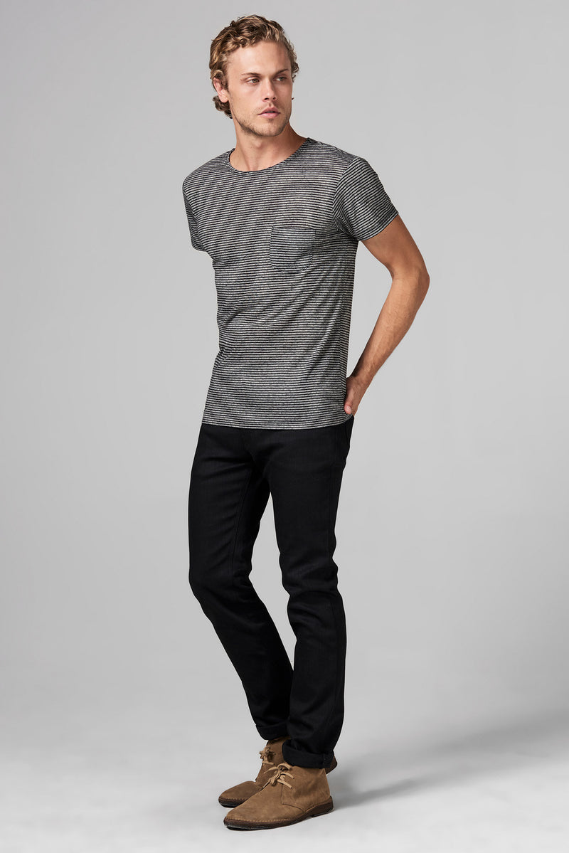 Men's Pocket Sailor Crew Neck Tee - Thin Stripe