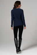 Women's French Terry Slim Fit Pullover Sweatshirt - Navy - view 4